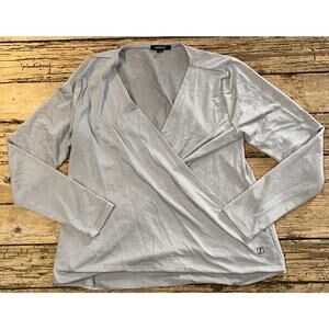Zobha Women’s Size M Grey Long Sleeve V-neck Blouse